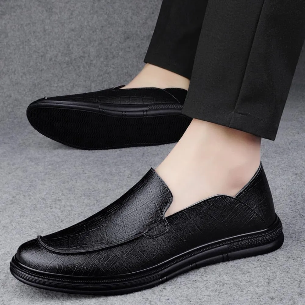 Maylrvjv Men's Casual Slip On Loafers Driving Moccasin Shoes Soft Comfy Walking Daily Leather Shoes