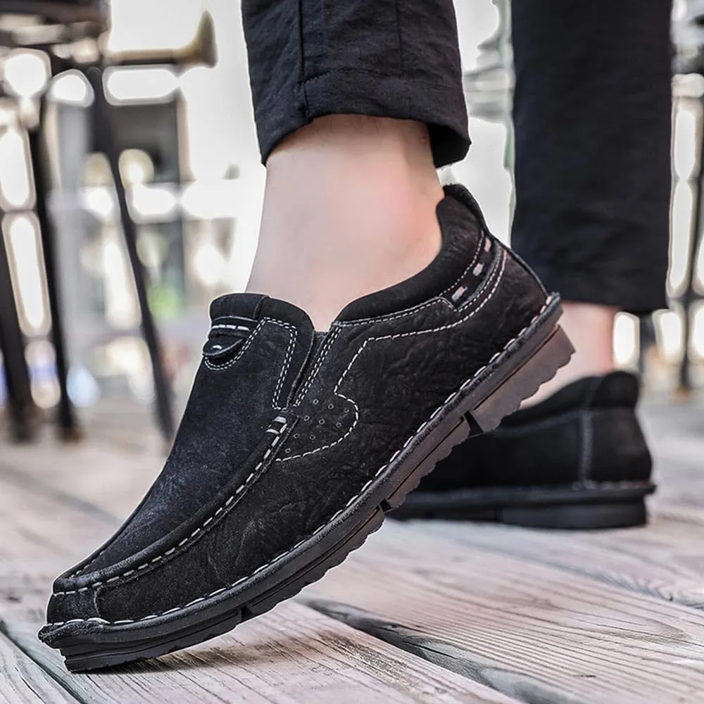 Maylrvjv Men's Casual Slip On Loafers Driving Moccasin Shoes Soft Comfy Walking Daily Leather Shoes
