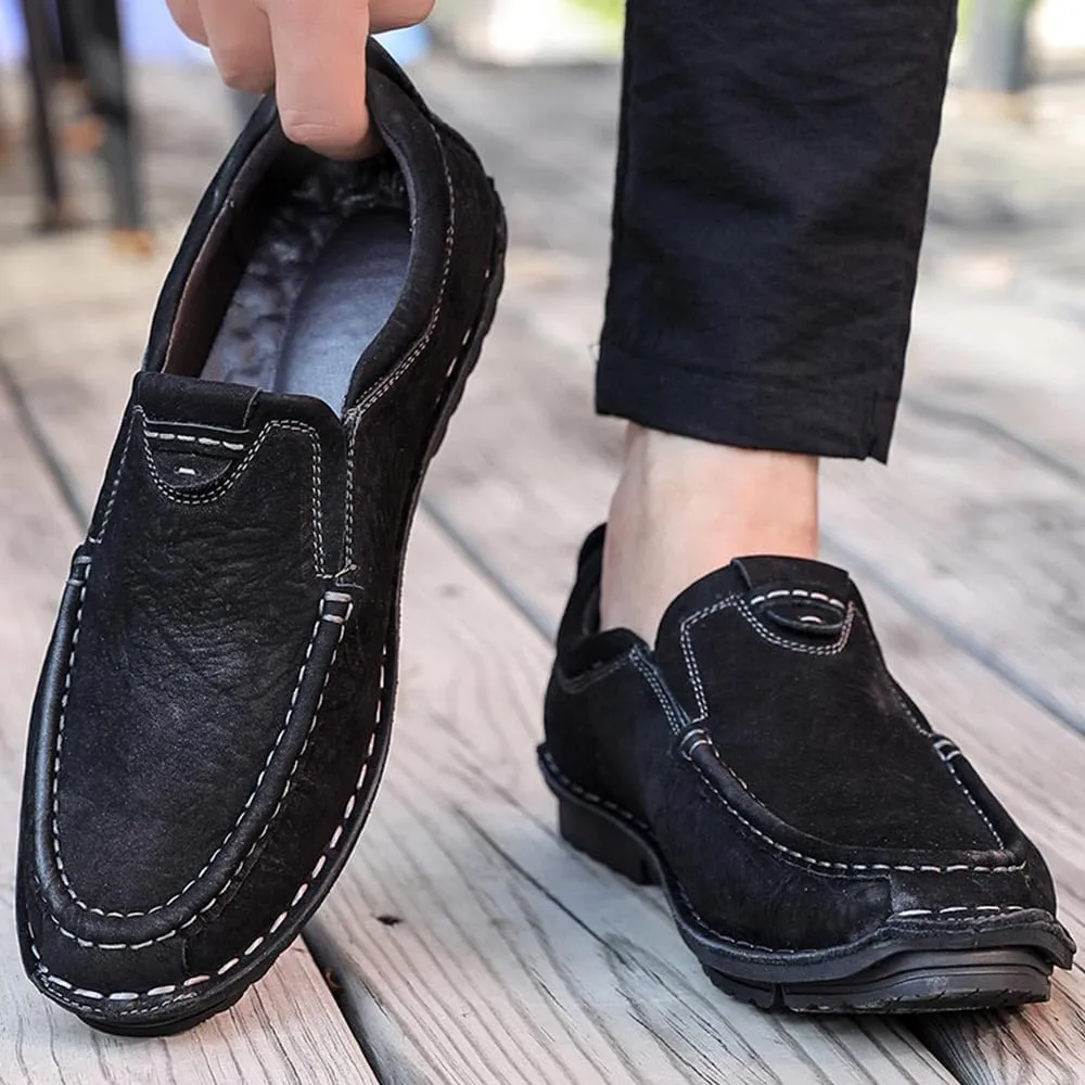 Maylrvjv Men's Casual Slip On Loafers Driving Moccasin Shoes Soft Comfy Walking Daily Leather Shoes