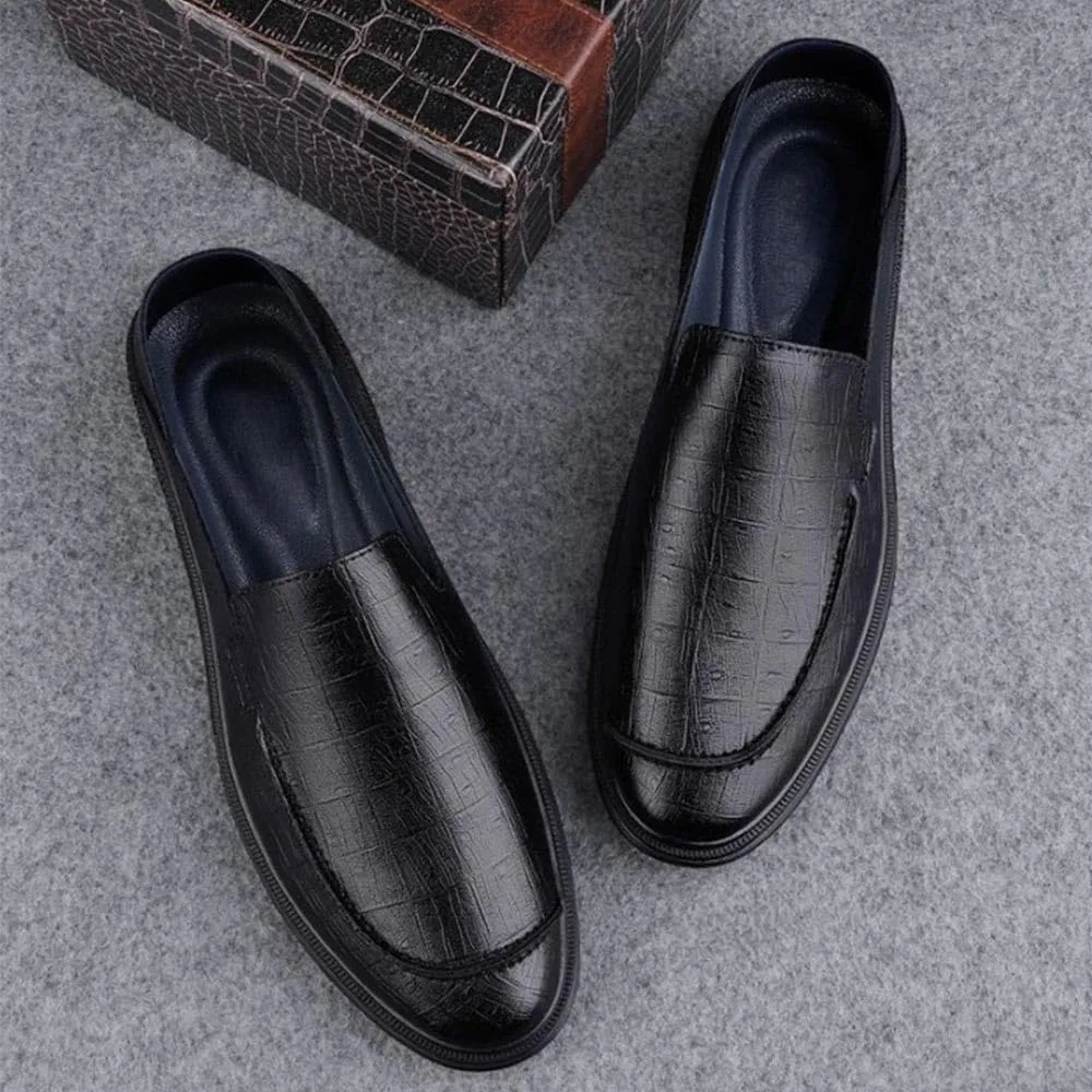 Maylrvjv Men's Casual Slip On Loafers Driving Moccasin Shoes Soft Comfy Walking Daily Leather Shoes