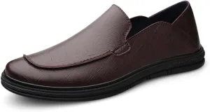 Maylrvjv Men's Casual Slip On Loafers Driving Moccasin Shoes Soft Comfy Walking Daily Leather Shoes