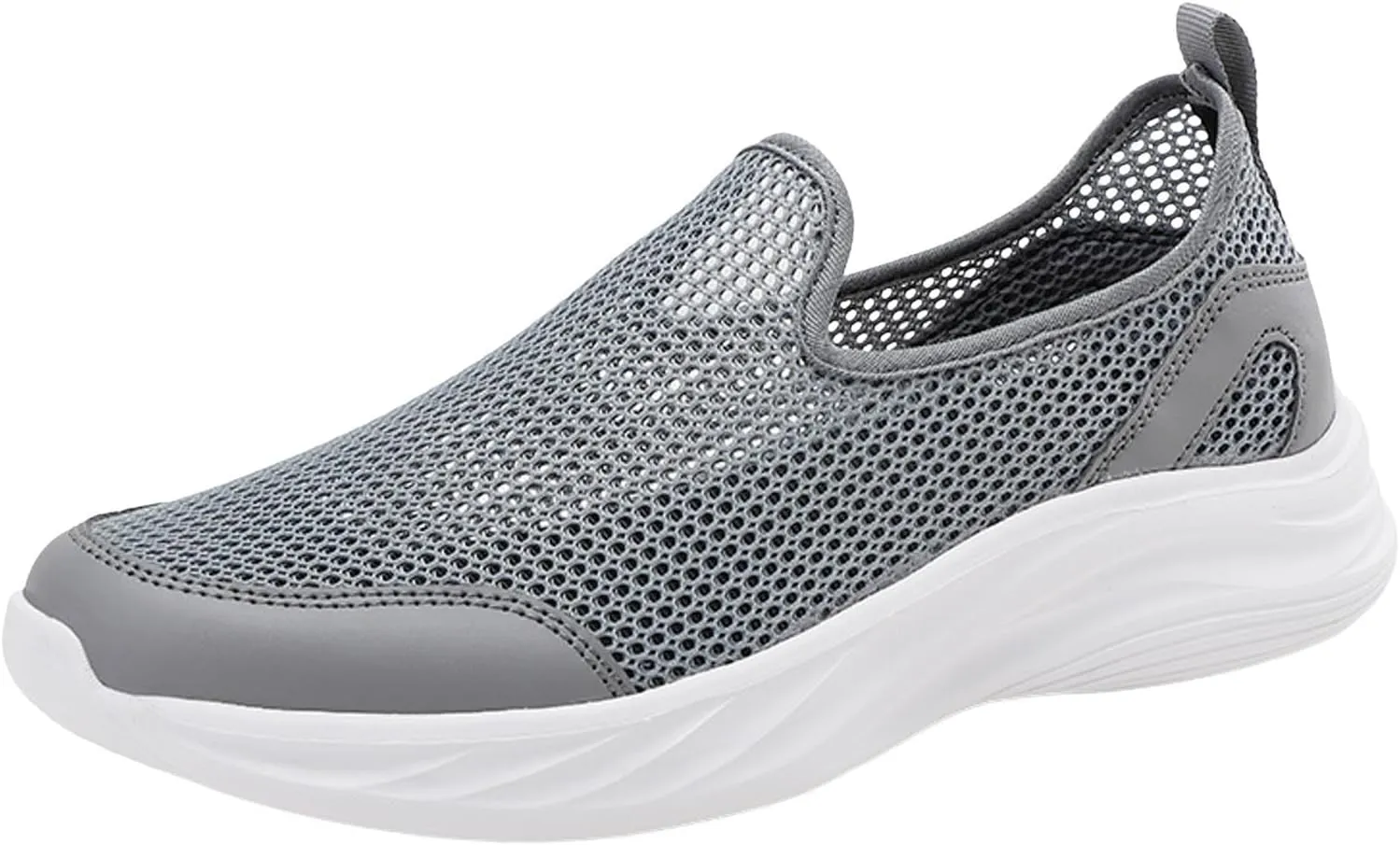 Memory Foam Versatile Shoes for Men Comfortable Breathable Slip On Sneaker Casual Soft Flat Soled Walking Shoes