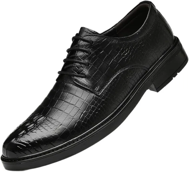 Men Business Casual Derby Shoes Leather Brogue Dress Shoes for Wedding & Business Formal Oxfords Shoes