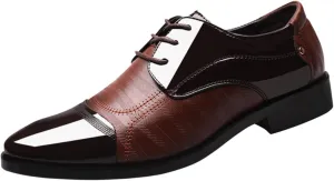 Mens Business Cap Toe DerbyShoes Mens Dress Formal Shoes with Low Heel Comfortable Dating Shoe for Men Arch Support Walking Leather Shoe Lowt Top Lace up Leather Footwear Man