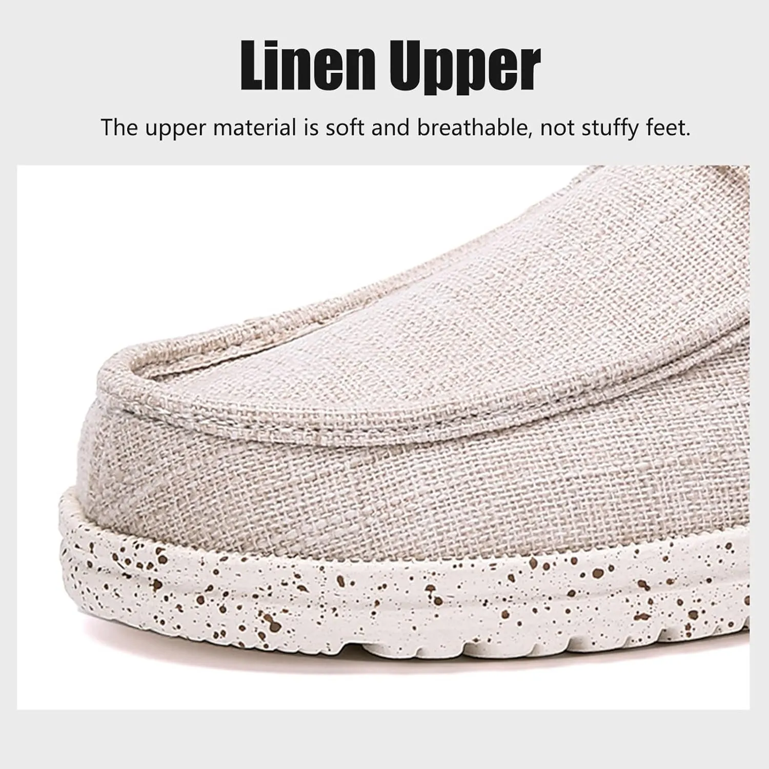 Men's Canvas Slip On Lace up Loafers,Causal Comfortable Soft Sole Driving Walking Shoes Outdoor Lightweight Breathable Work Boat Shoes