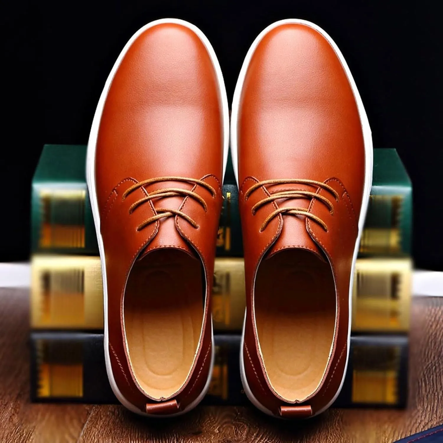 Mens Casual Business Shoes Mens Leather Oxfords Shoe Non Slip Flat Walking Sneakers Classic Matte Leather Shoes Lightweight Dress Shoe Men Lace Up Comfortable Sneakers Men Modern Derby