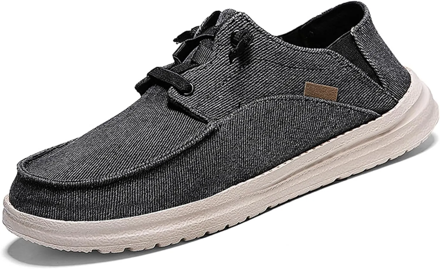 Men's Casual Canvas Walking Slip Ons Shoes Platform Breathable Plantar Fasciitis Loafers with Arch Support Lightweight Orthopedic Tennis Sneakers
