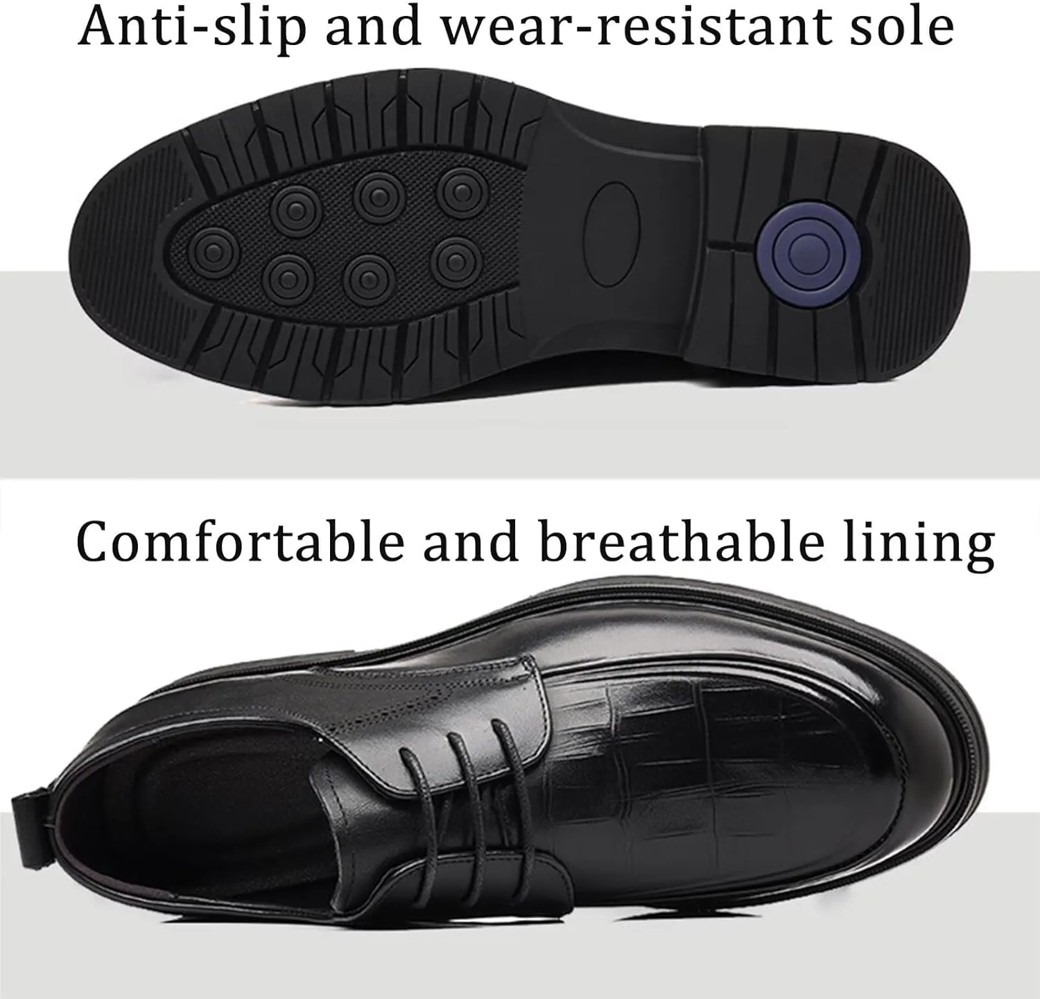 Men's Casual Dress Shoes Breathable Business Formal Derby Shoe Comfortable Leather Walking Shoes Oxfords Shoes