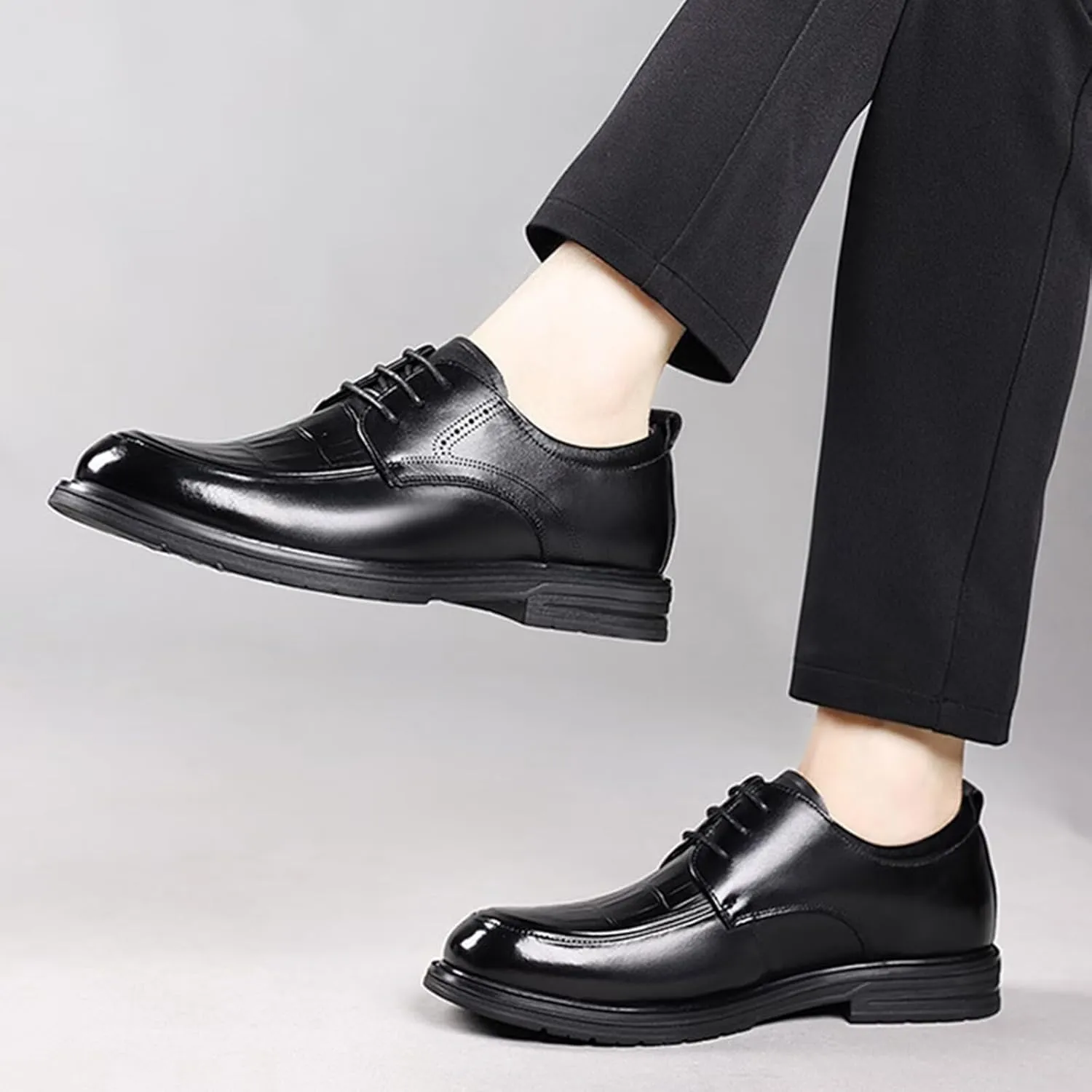 Men's Casual Dress Shoes Breathable Business Formal Derby Shoe Comfortable Leather Walking Shoes Oxfords Shoes