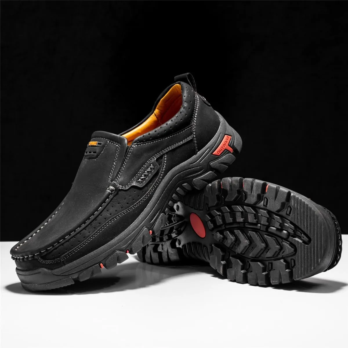 Men's Casual Leather Loafers Slip-On Moccasins Comfort Non-Slip Walking Shoes Breathable Soft Sole Office Driving Shoes