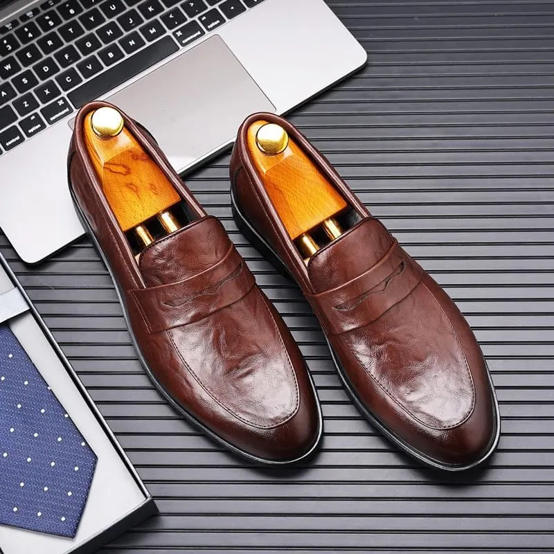 Men's Casual Loafers Moccasins Slip-Ons Driving Boat Shoes Mens Leather Casual Oxford Shoes Moccasin Driving Office Walking Loafers Slip-On Business