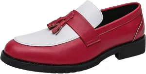 Mens Casual Weding Loafers Arch Support Loafers with Comfort Non Slip Thick Sole Black White Business Leather Shoes for Men Waterproof Dress Shoes Slip on Formal Footwear for Daily Work