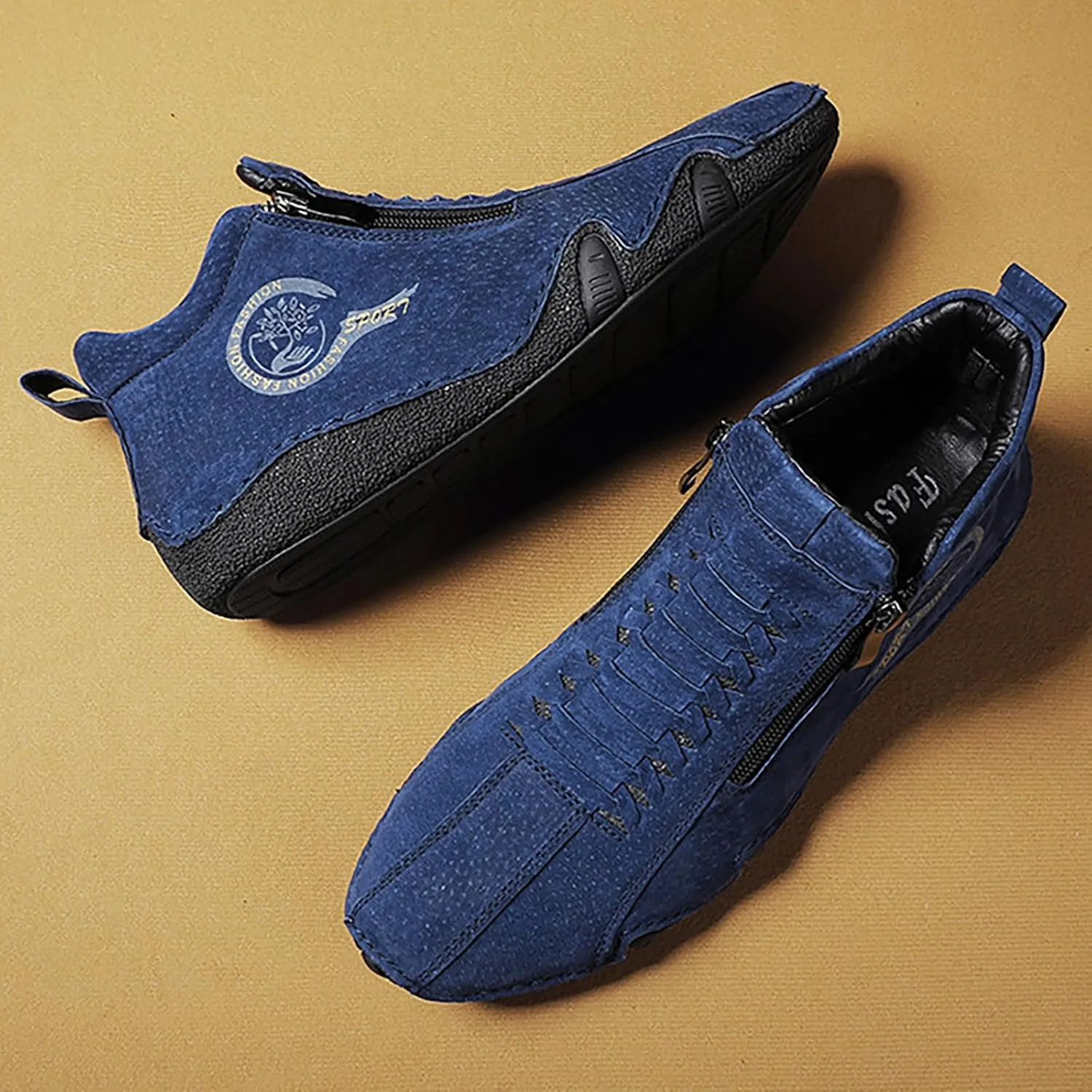 Men's Classic Casual Walking Shoes Comfortable Breathable Stretch Canvas Slip on Sneaker Versatile Elderly Shoes