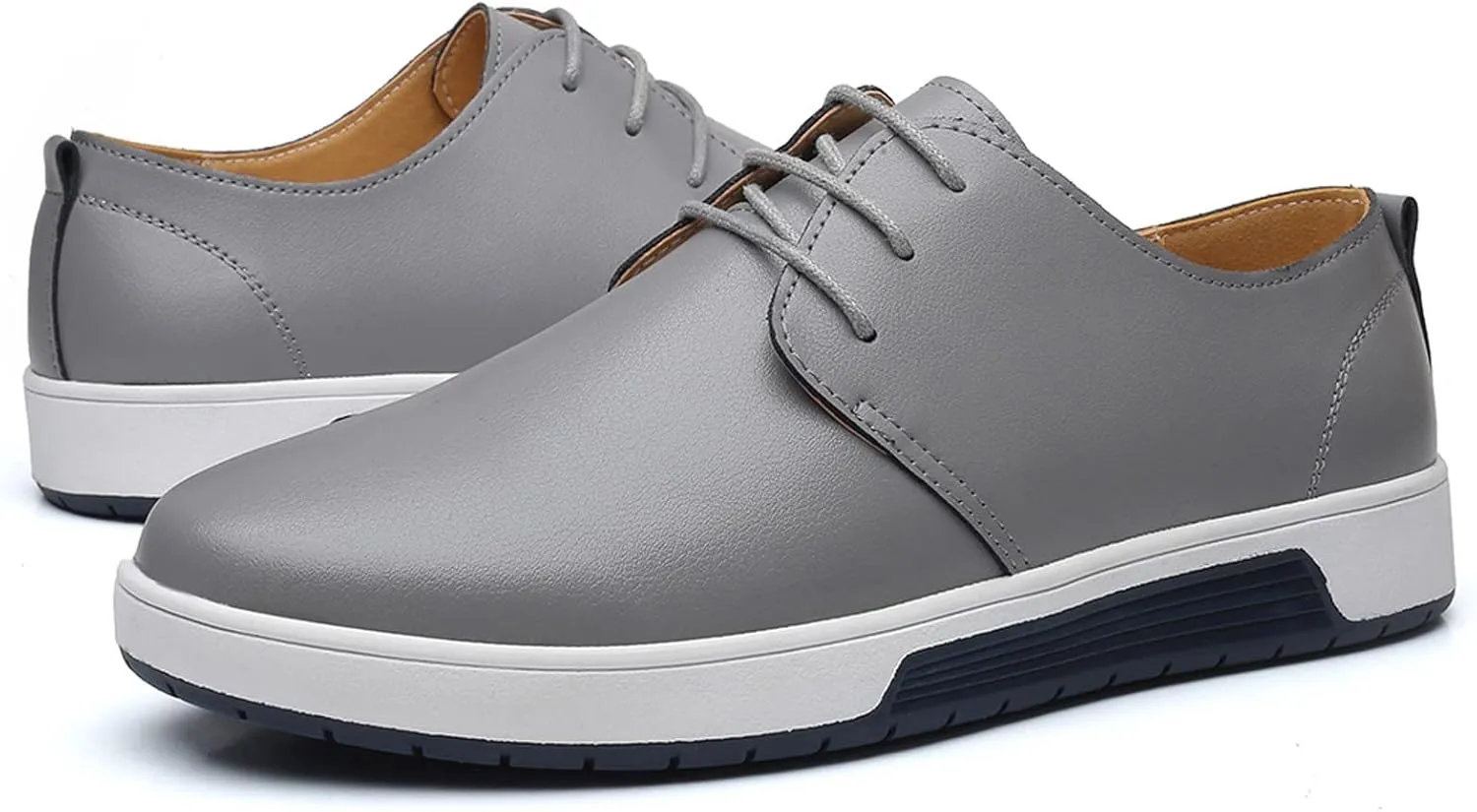 Mens Classic Oxfords Sneakers Non Slip Flat Walking Shoes Men Business Formal Dress Shoe Supple Office Leather Shoe Men Lace Up Oxfords Comfortable Plain Toe Derby Man Daily Work Wear