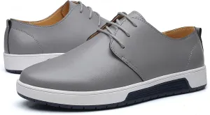 Mens Classic Oxfords Sneakers Non Slip Flat Walking Shoes Men Business Formal Dress Shoe Supple Office Leather Shoe Men Lace Up Oxfords Comfortable Plain Toe Derby Man Daily Work Wear