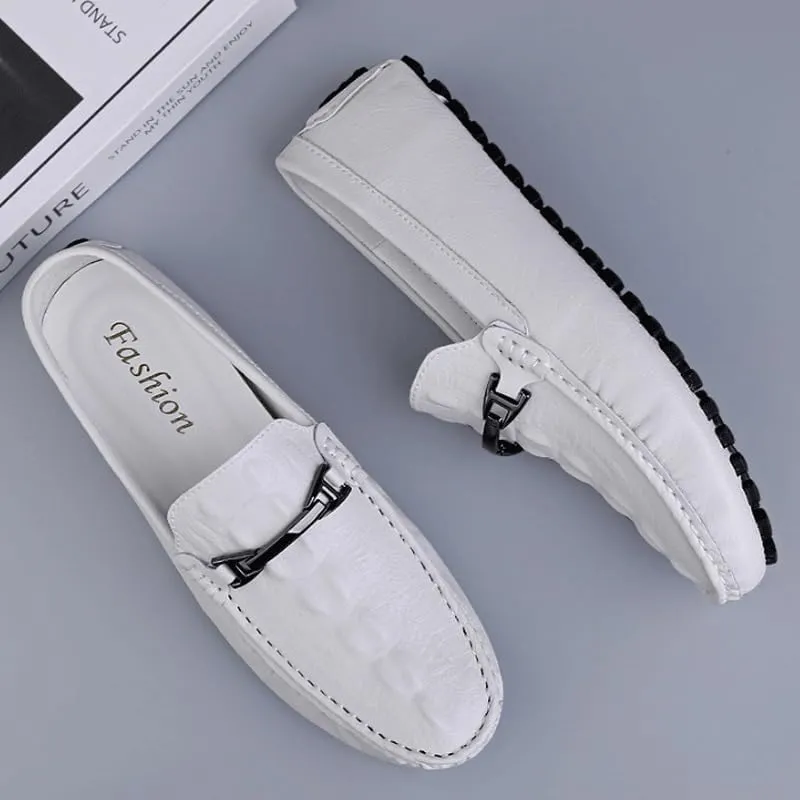 Men's Crocodile Printed Slip-on Penny Loafers Classic Horsebit Tuxedo Wedding Shoes for Summer Outdoor Driving & Walking