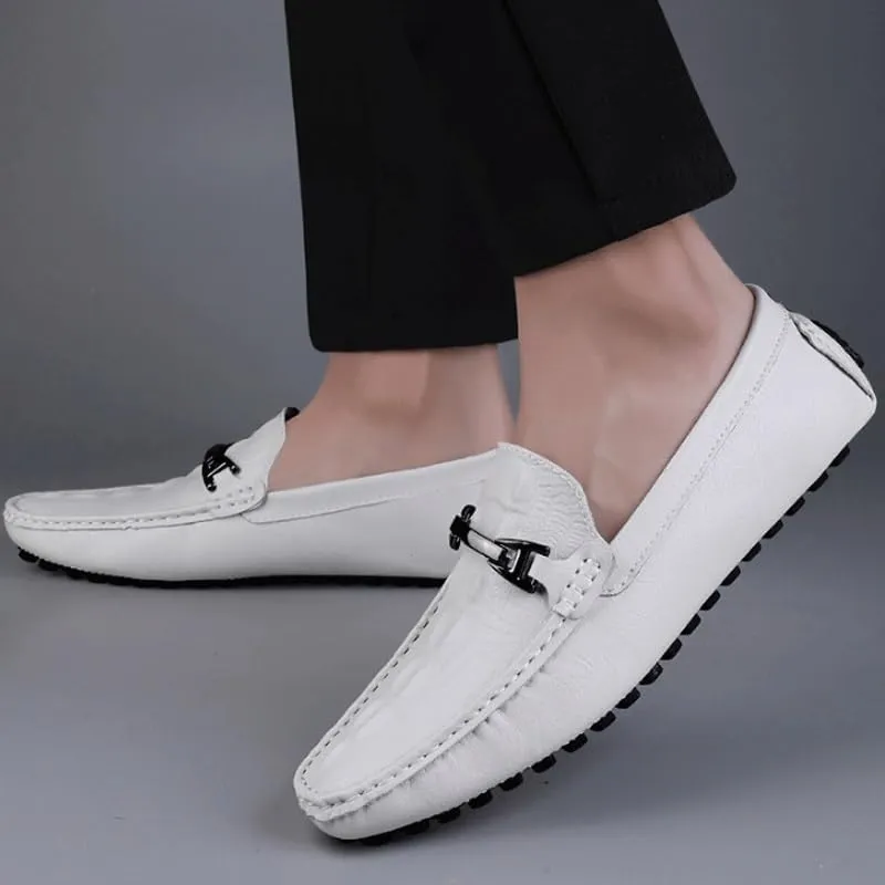 Men's Crocodile Printed Slip-on Penny Loafers Classic Horsebit Tuxedo Wedding Shoes for Summer Outdoor Driving & Walking