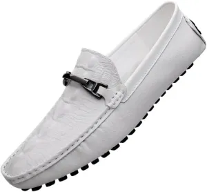 Men's Crocodile Printed Slip-on Penny Loafers Classic Horsebit Tuxedo Wedding Shoes for Summer Outdoor Driving & Walking