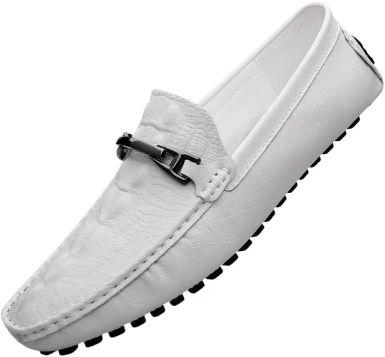 Men's Crocodile Printed Slip-on Penny Loafers Classic Horsebit Tuxedo Wedding Shoes for Summer Outdoor Driving & Walking