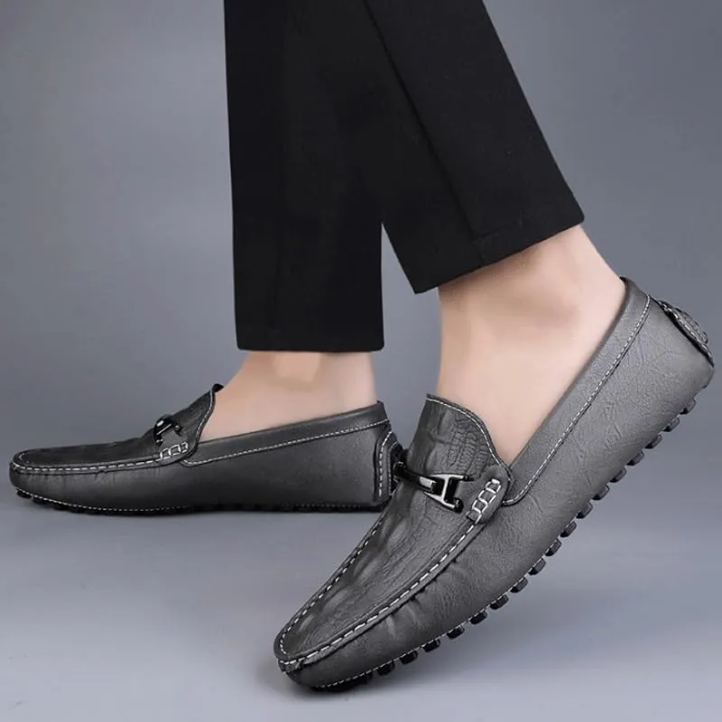 Men's Crocodile Printed Slip-on Penny Loafers Classic Horsebit Tuxedo Wedding Shoes for Summer Outdoor Driving & Walking