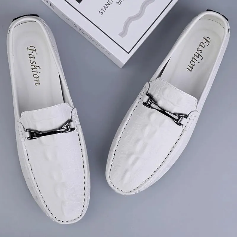 Men's Crocodile Printed Slip-on Penny Loafers Classic Horsebit Tuxedo Wedding Shoes for Summer Outdoor Driving & Walking