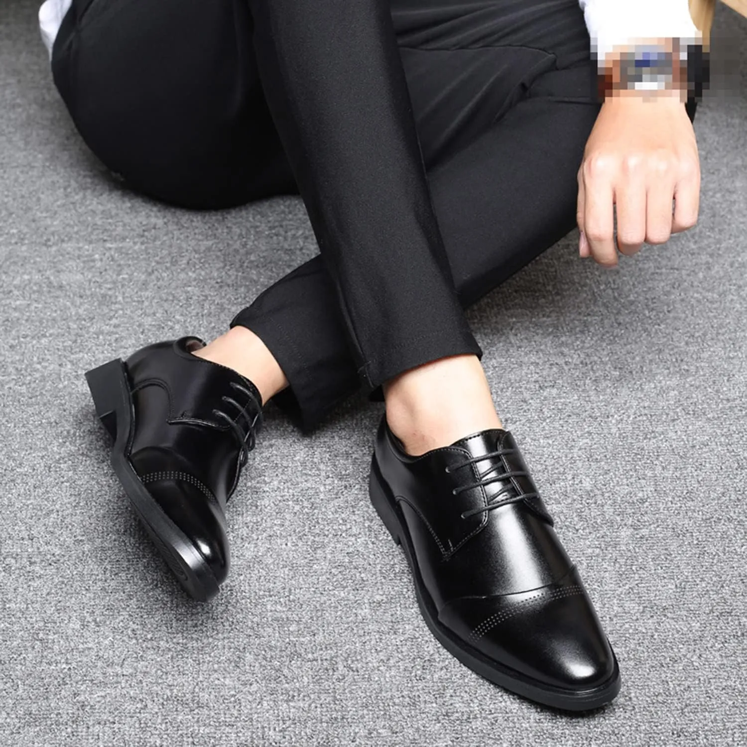 Men's Dress Shoes Classic Oxfords Formal Business Shoes Modern Derby Oxford Lace-Up Shoes for Mens