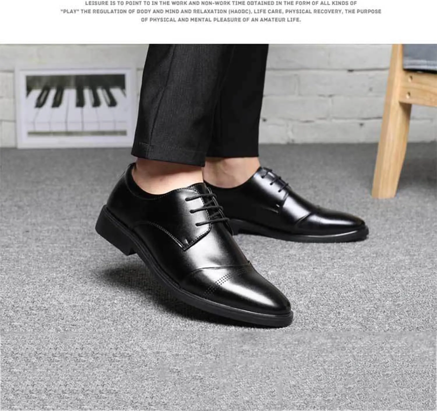 Men's Dress Shoes Classic Oxfords Formal Business Shoes Modern Derby Oxford Lace-Up Shoes for Mens