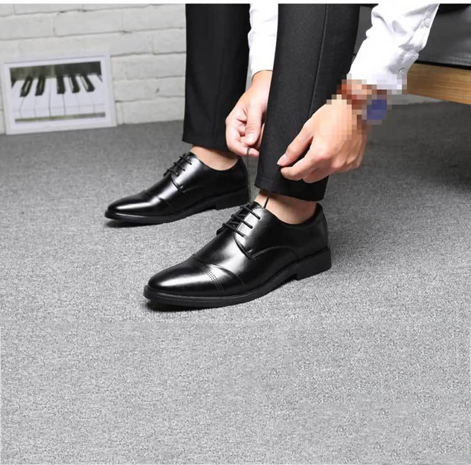 Men's Dress Shoes Classic Oxfords Formal Business Shoes Modern Derby Oxford Lace-Up Shoes for Mens