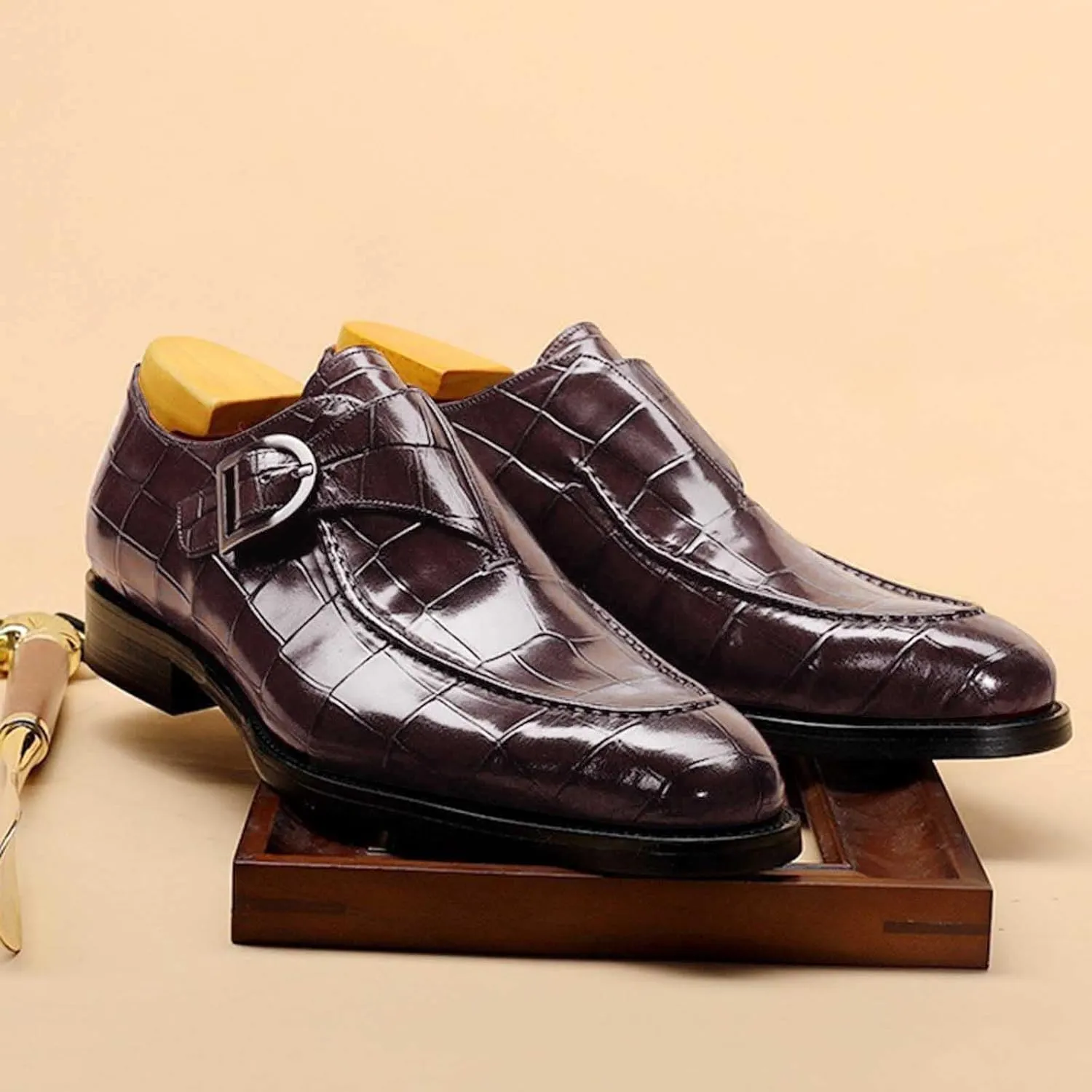 Men's Dress Shoes Loafers Leather Mens Shoes Fashion Classic Style British Retro Pointed Toe Buckle Business Casual Pointed Toe Shoes Mens Dress Shoes Comfortable Dress Business Shoes