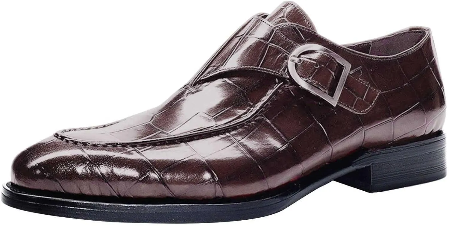 Men's Dress Shoes Loafers Leather Mens Shoes Fashion Classic Style British Retro Pointed Toe Buckle Business Casual Pointed Toe Shoes Mens Dress Shoes Comfortable Dress Business Shoes