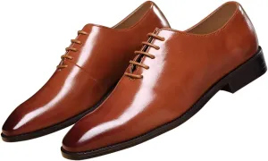 Mens Dress Shoes Wholecut Oxford Fashion Formal Leather Lace Up Shoes for Men