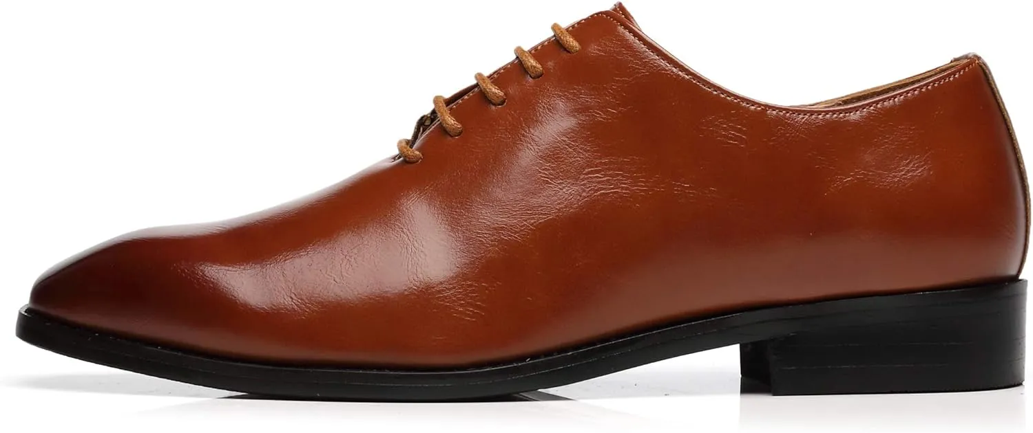 Mens Dress Shoes Wholecut Oxford Fashion Formal Leather Lace Up Shoes for Men