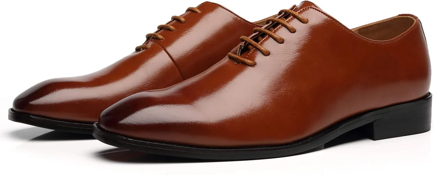 Mens Dress Shoes Wholecut Oxford Fashion Formal Leather Lace Up Shoes for Men