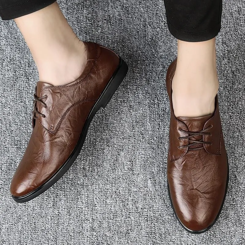 Men's Leather Dress Shoes, Luxury Mens Leather Shoes Men's Shoes Pointed Oxford Wedding Leather Men Dress Shoes Gentleman Office Man Shoe