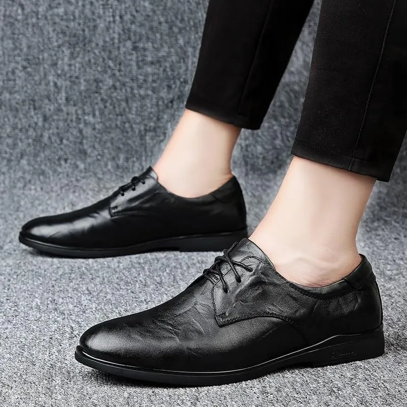 Men's Leather Dress Shoes, Luxury Mens Leather Shoes Men's Shoes Pointed Oxford Wedding Leather Men Dress Shoes Gentleman Office Man Shoe