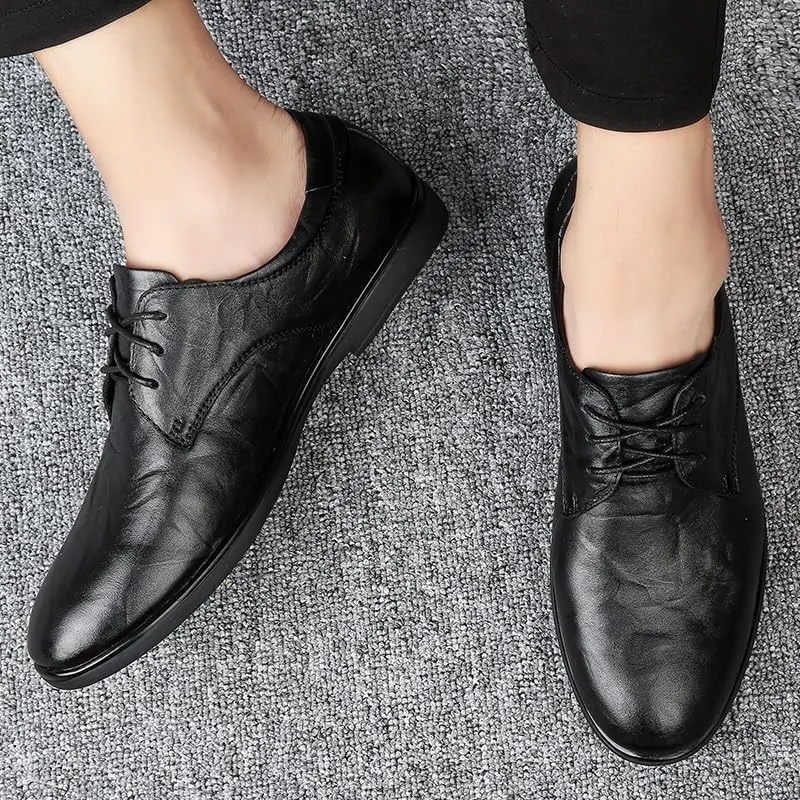 Men's Leather Dress Shoes, Luxury Mens Leather Shoes Men's Shoes Pointed Oxford Wedding Leather Men Dress Shoes Gentleman Office Man Shoe