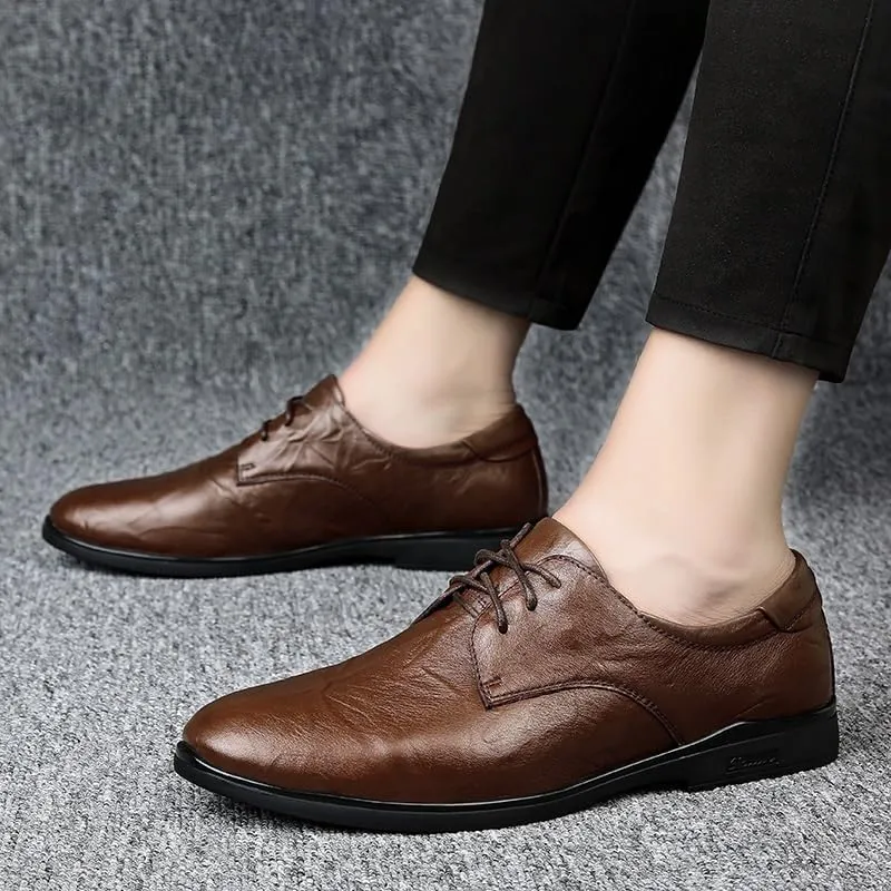 Men's Leather Dress Shoes, Luxury Mens Leather Shoes Men's Shoes Pointed Oxford Wedding Leather Men Dress Shoes Gentleman Office Man Shoe