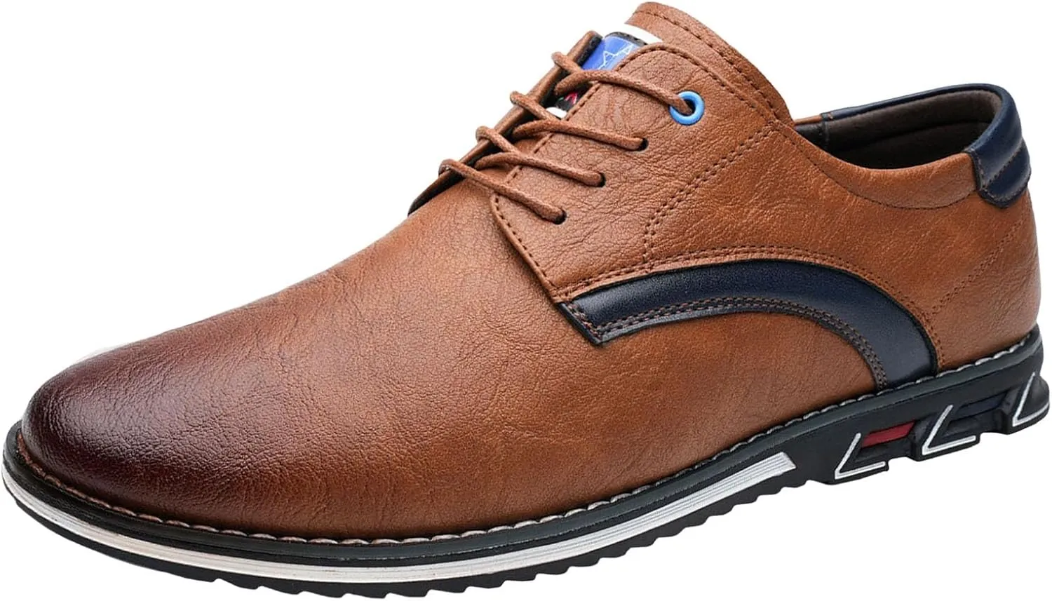 Mens Leather Sneakers Non Slip Flat Business Shoes Lined Derby for Men Matte Leather Shoes with Supple and Durable Upper Waterproof Business Formal Boots with Cushion Sole