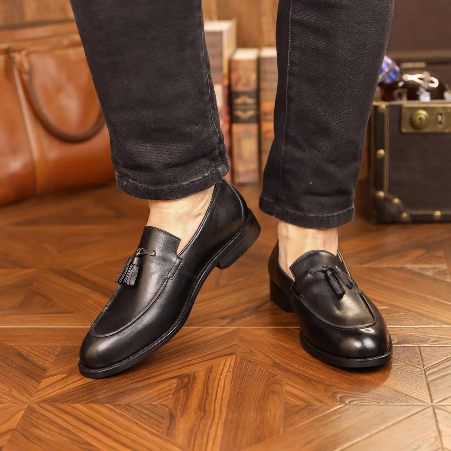 Men's Loafer Premium Leather Shoes Casual Slip on Breathable Formal Shoes