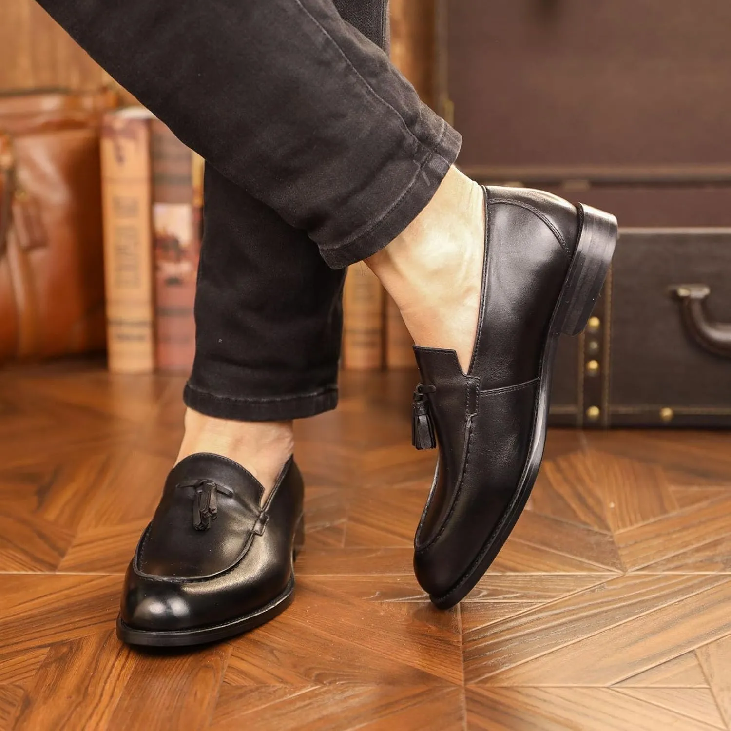 Men's Loafer Premium Leather Shoes Casual Slip on Breathable Formal Shoes