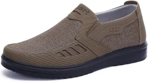 Mens Loafers Casual Lightweight Canvas Walking Breathable Soft Sole Work Non-Slip Driving Shoes