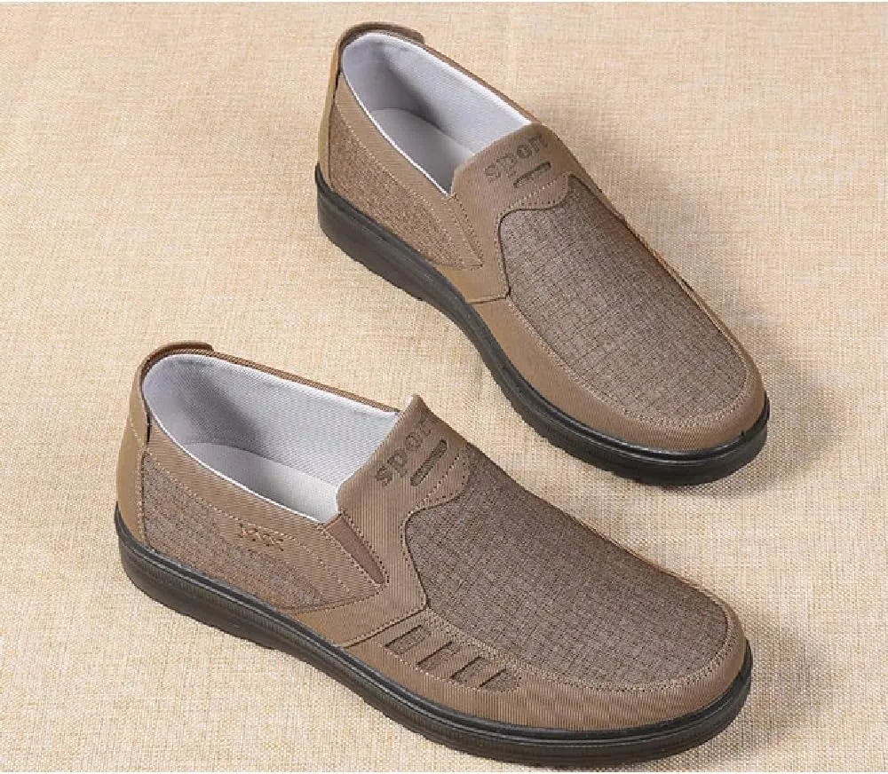 Mens Loafers Casual Lightweight Canvas Walking Breathable Soft Sole Work Non-Slip Driving Shoes