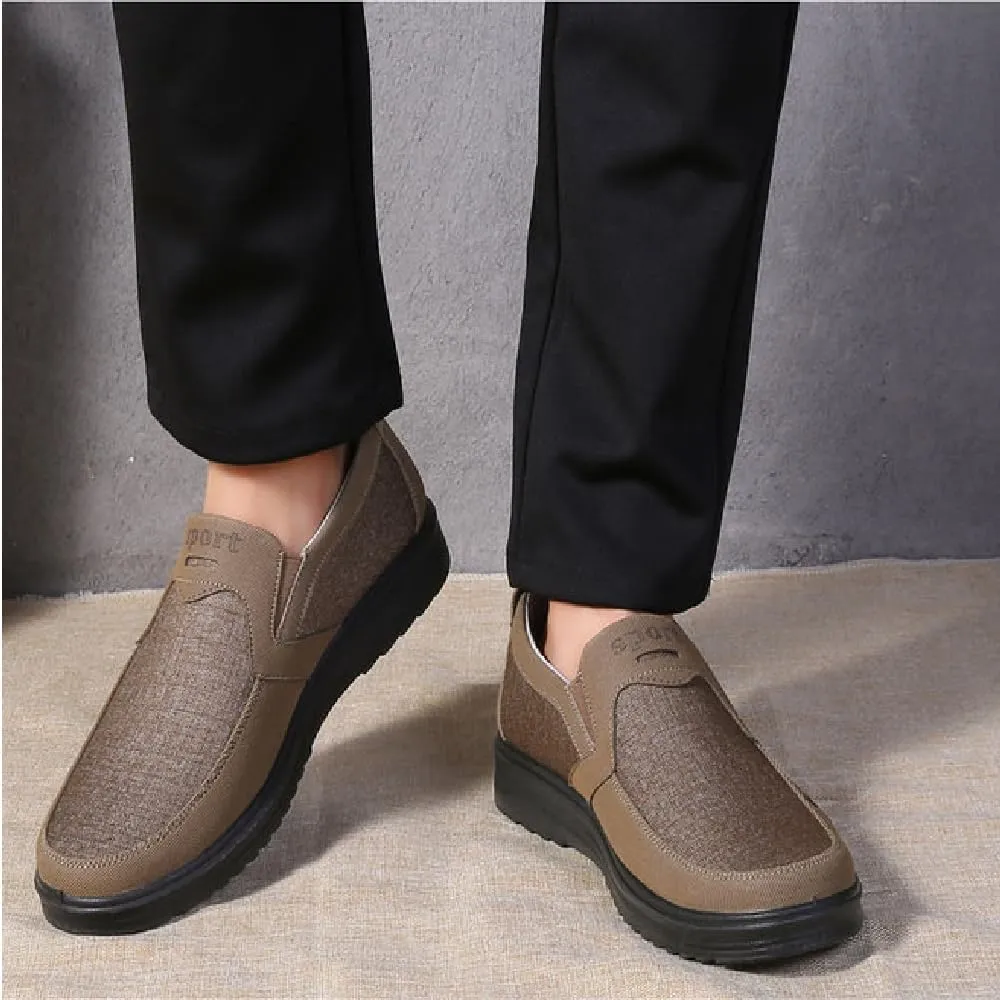 Mens Loafers Casual Lightweight Canvas Walking Breathable Soft Sole Work Non-Slip Driving Shoes