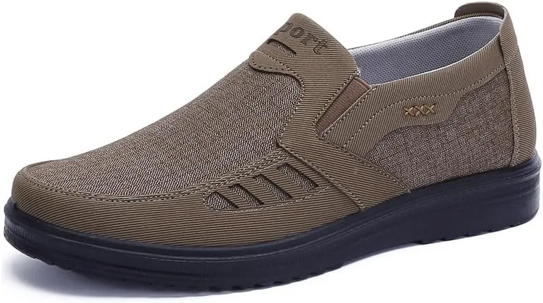 Mens Loafers Casual Lightweight Canvas Walking Breathable Soft Sole Work Non-Slip Driving Shoes