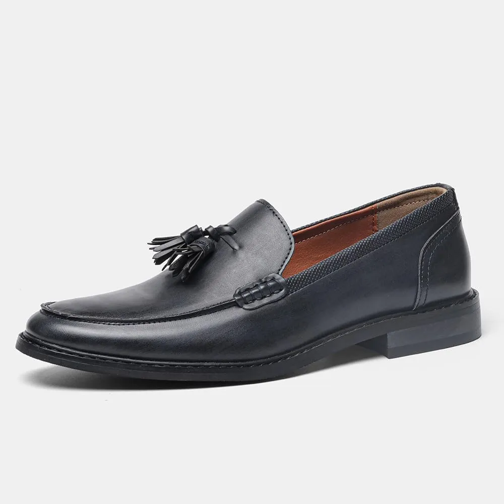 Men's Loafers Classic Slip-on Penny Loafers for Men Formal Oxfords Shoes Business Casual Dress Tassel Wooden Sole Loafers