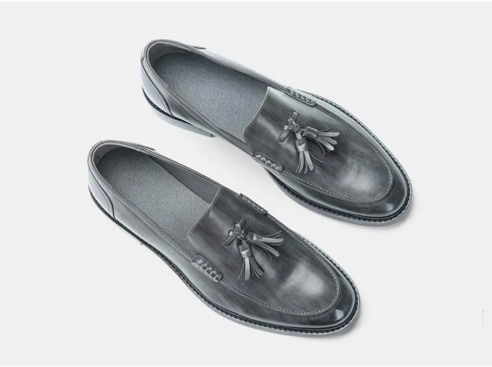 Men's Loafers Classic Slip-on Penny Loafers for Men Formal Oxfords Shoes Business Casual Dress Tassel Wooden Sole Loafers