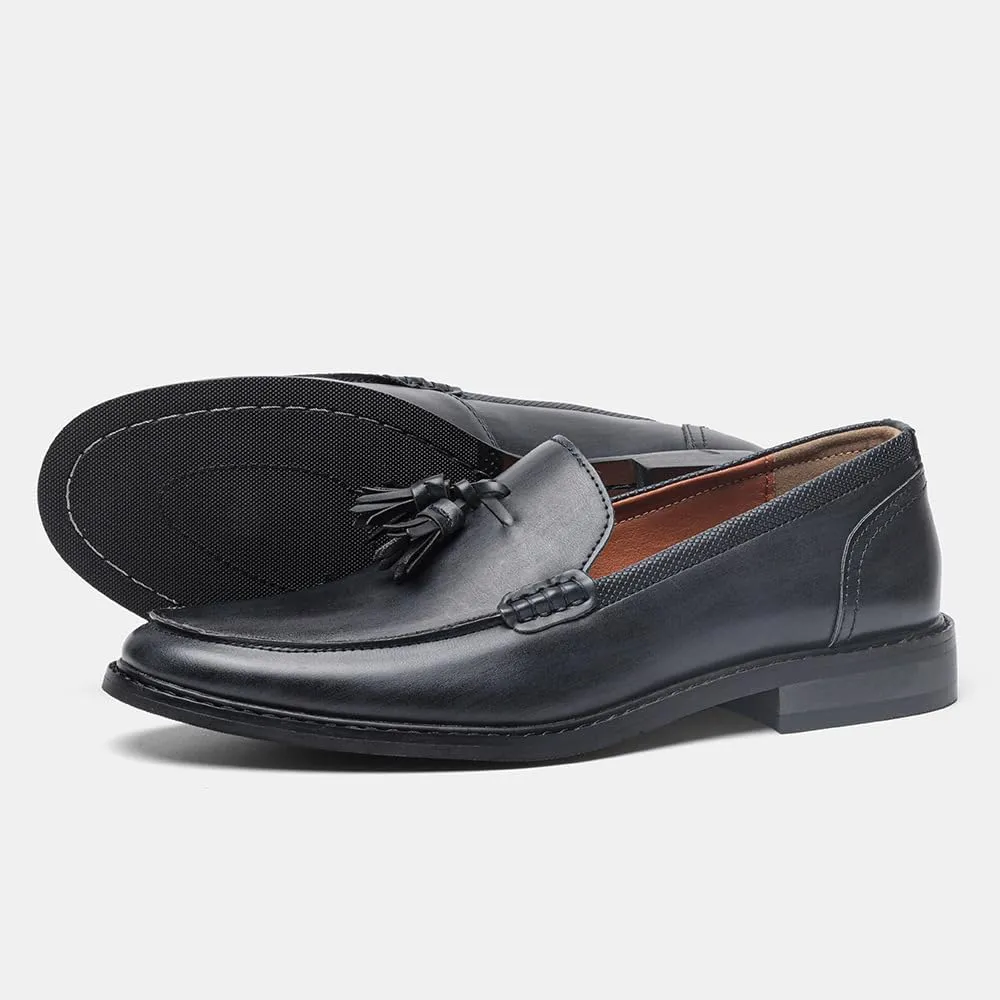 Men's Loafers Classic Slip-on Penny Loafers for Men Formal Oxfords Shoes Business Casual Dress Tassel Wooden Sole Loafers