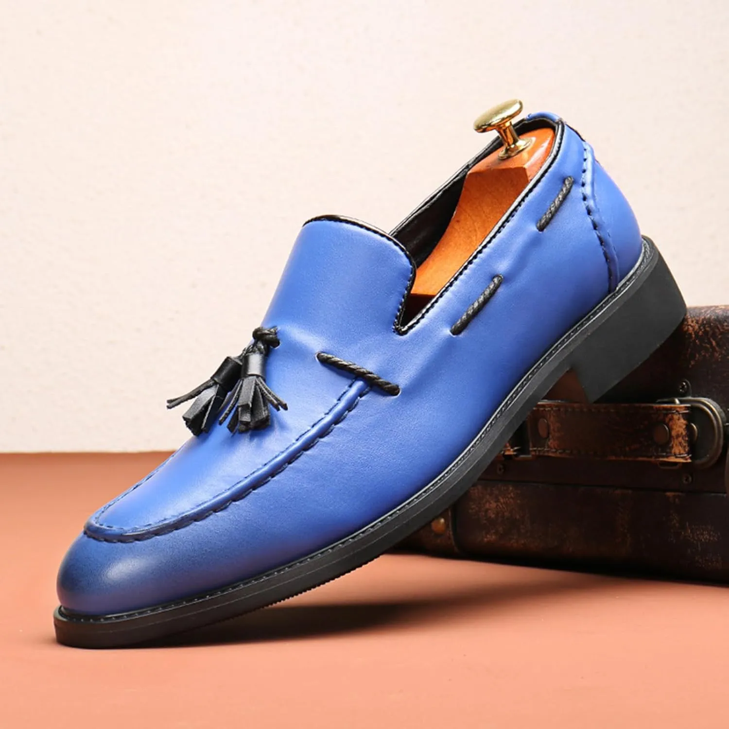 Men's Loafers Classic Slip-on Tassel Penny Loafers for Men Business Casual Dress Loafers