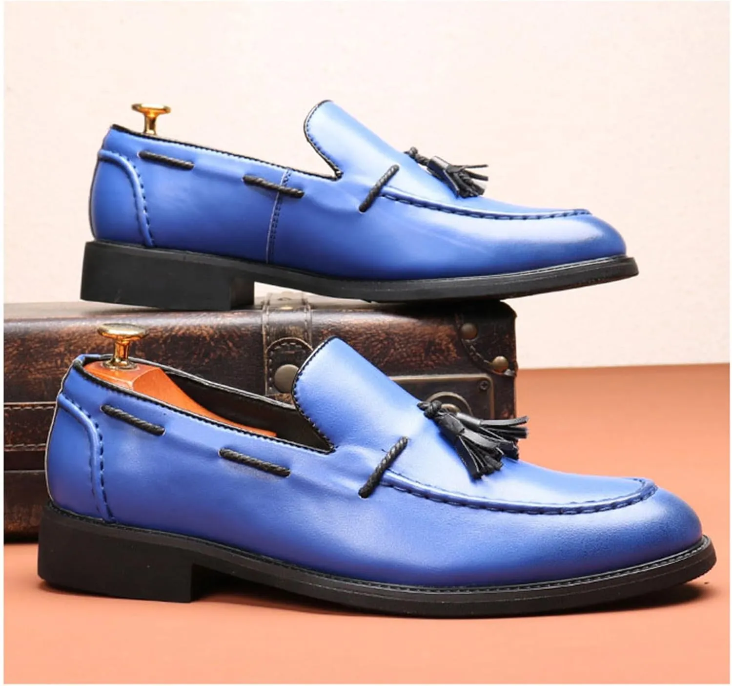 Men's Loafers Classic Slip-on Tassel Penny Loafers for Men Business Casual Dress Loafers