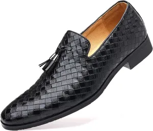 Men's Loafers Dress Shoes Classic Oxfords Comfy Slip-On Flats with Tassels Wedding Party Shoes